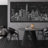 Framed Austin Texas Canvas Wall Art - Pano - Kitchen - Dark