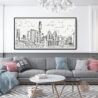 Framed Austin Texas Canvas Wall Art - Square - Living Room - Light