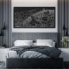 Framed Bana Hills Golden Bridge Canvas Wall Art - Pano - Hotel Room - Dark