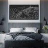 Framed Bana Hills Golden Bridge Canvas Wall Art - Pano - Hotel Room - Dark