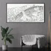 Framed Golden Bridge Bana Hills Canvas Wall Art - Pano - Chair - Light