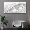 Framed Golden Bridge Bana Hills Canvas Wall Art - Pano - Chair - Light