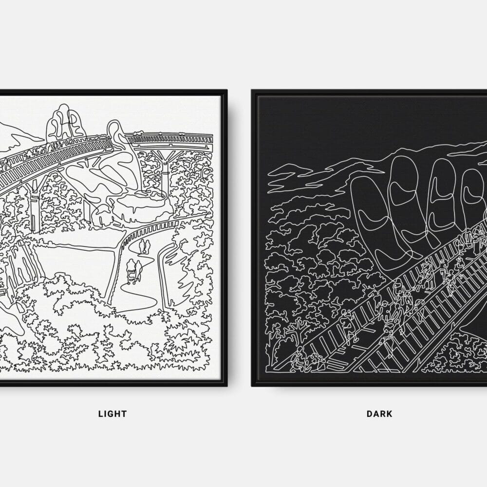 Framed Golden Bridge Bana Hills Canvas Wall Art - Pano - Color Selection Framed Golden Bridge Bana Hills Canvas Wall Art - Pano - Color Selection