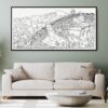 Framed Golden Bridge Vietnam Canvas Wall Art - Pano - Living Room 2 - Light