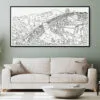 Framed Golden Bridge Vietnam Canvas Wall Art - Pano - Living Room 2 - Light
