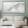 Framed Golden Bridge Vietnam Canvas Wall Art - Pano - Living Room 2 - Light