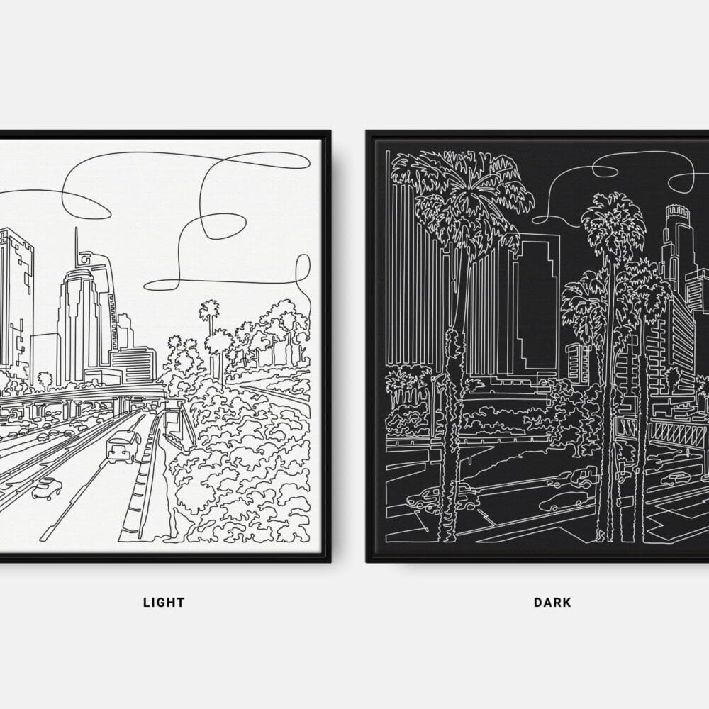 Framed Los Angeles Canvas Wall Art - Pano - Color Selection Framed Los Angeles Canvas Wall Art - Pano - Color Selection