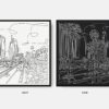 Framed Los Angeles Canvas Wall Art - Pano - Color Selection