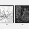 Framed Los Angeles Canvas Wall Art - Pano - Color Selection