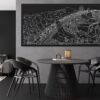 Framed Vietnam Bana Hills Canvas Wall Art - Pano - Kitchen - Dark