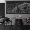 Framed Vietnam Bana Hills Canvas Wall Art - Pano - Kitchen - Dark