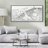 Framed Vietnam Canvas Wall Art with Golden Bridge - Pano - Living Room - Light
