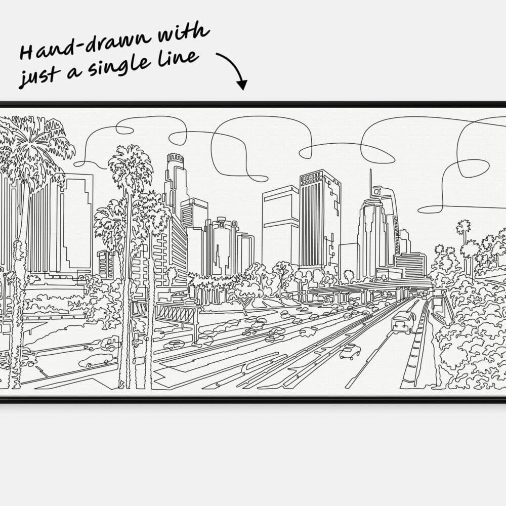 Los Angeles Skyline One Line Art Los Angeles Skyline One Line Art