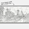Los Angeles Skyline One Line Art
