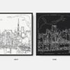 Framed Tokyo Skyline Canvas Wall Art - Pano - Color Selection