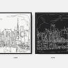 Framed Tokyo Skyline Canvas Wall Art - Pano - Color Selection