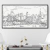 Framed Tokyo Skyline Canvas Wall Art - Panorama - Main - Light