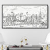 Framed Tokyo Skyline Canvas Wall Art - Panorama - Main - Light