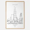 Framed Windy City Chicago Art Print - Main - Light - Portrait