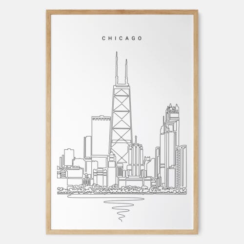 Framed Windy City Chicago Art Print - Main - Light - Portrait