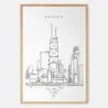 Framed Windy City Chicago Art Print - Main - Light - Portrait