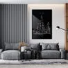 Framed Windy City Chicago Wall Art for Living Room - Portrait - Charcoal