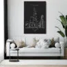 Chicago John Hancock Tower Canvas Art Print for Living Room- Portrait - Dark
