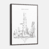 Chicago John Hancock Tower Canvas Wall Art - Main - Light