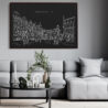 Framed Brussels Belgium Canvas Art Print - Living Room - Dark