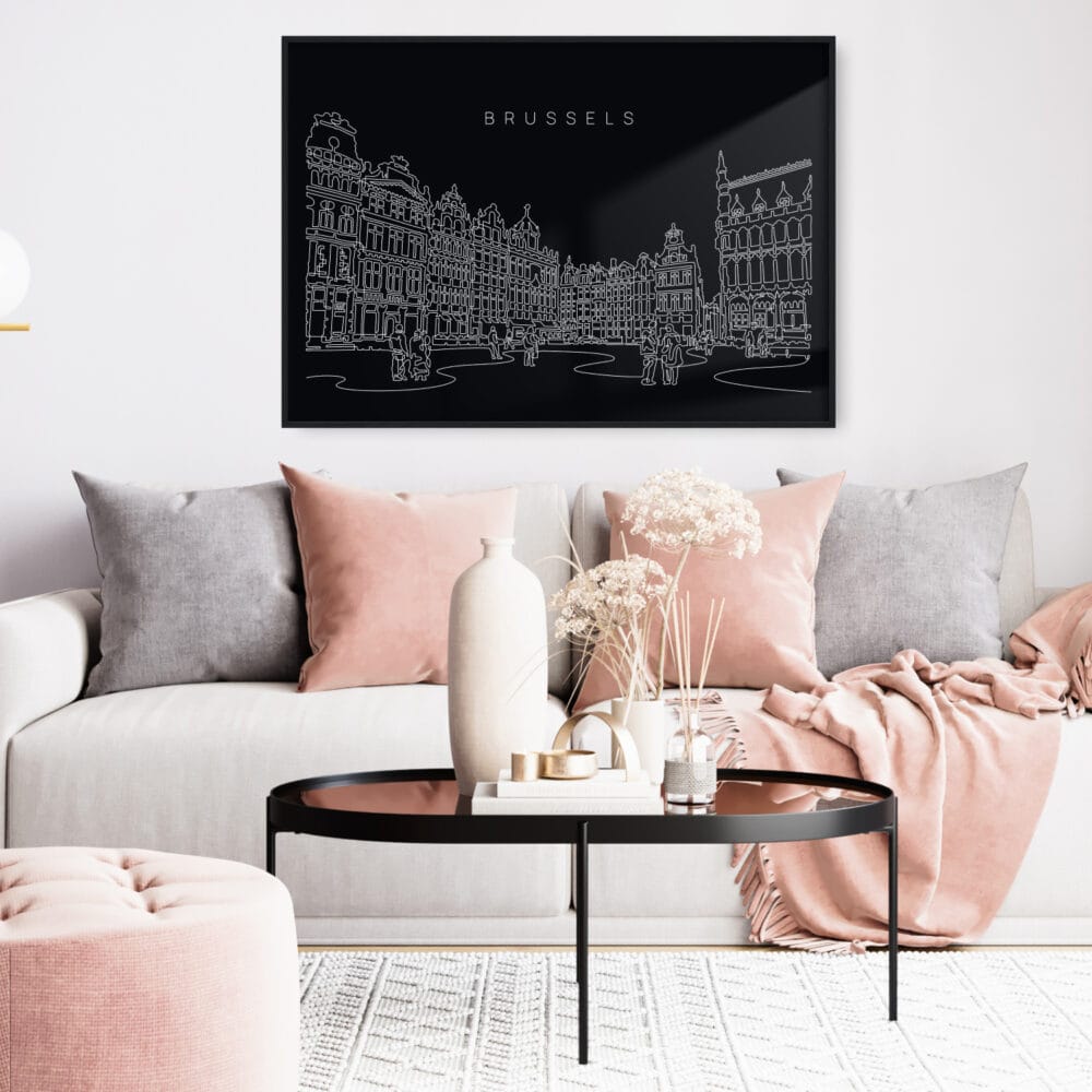Framed Brussels Wall Art - Living Room - Dark Framed Brussels Wall Art - Living Room - Dark