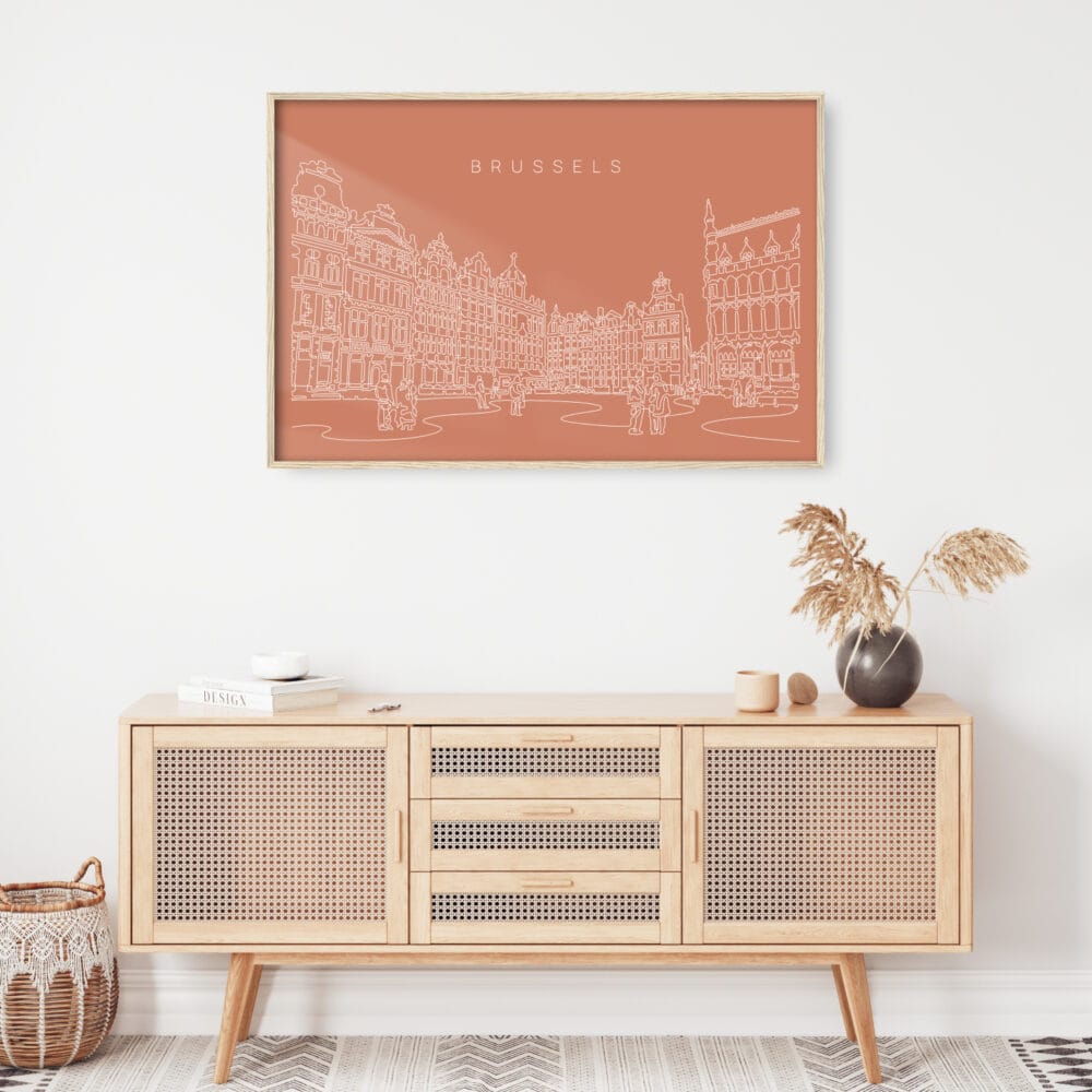 Framed Brussels Wall Art - Living Room - Salmon Framed Brussels Wall Art - Living Room - Salmon