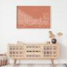 Framed Brussels Wall Art - Living Room - Salmon