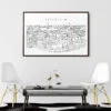 Framed Stockholm City Line Art C anvas Print - Chairs - Light