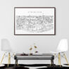 Framed Stockholm City Line Art C anvas Print - Chairs - Light