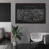Framed Stockholm Sweden Canvas Wall Art - Lounge Chair -Dark