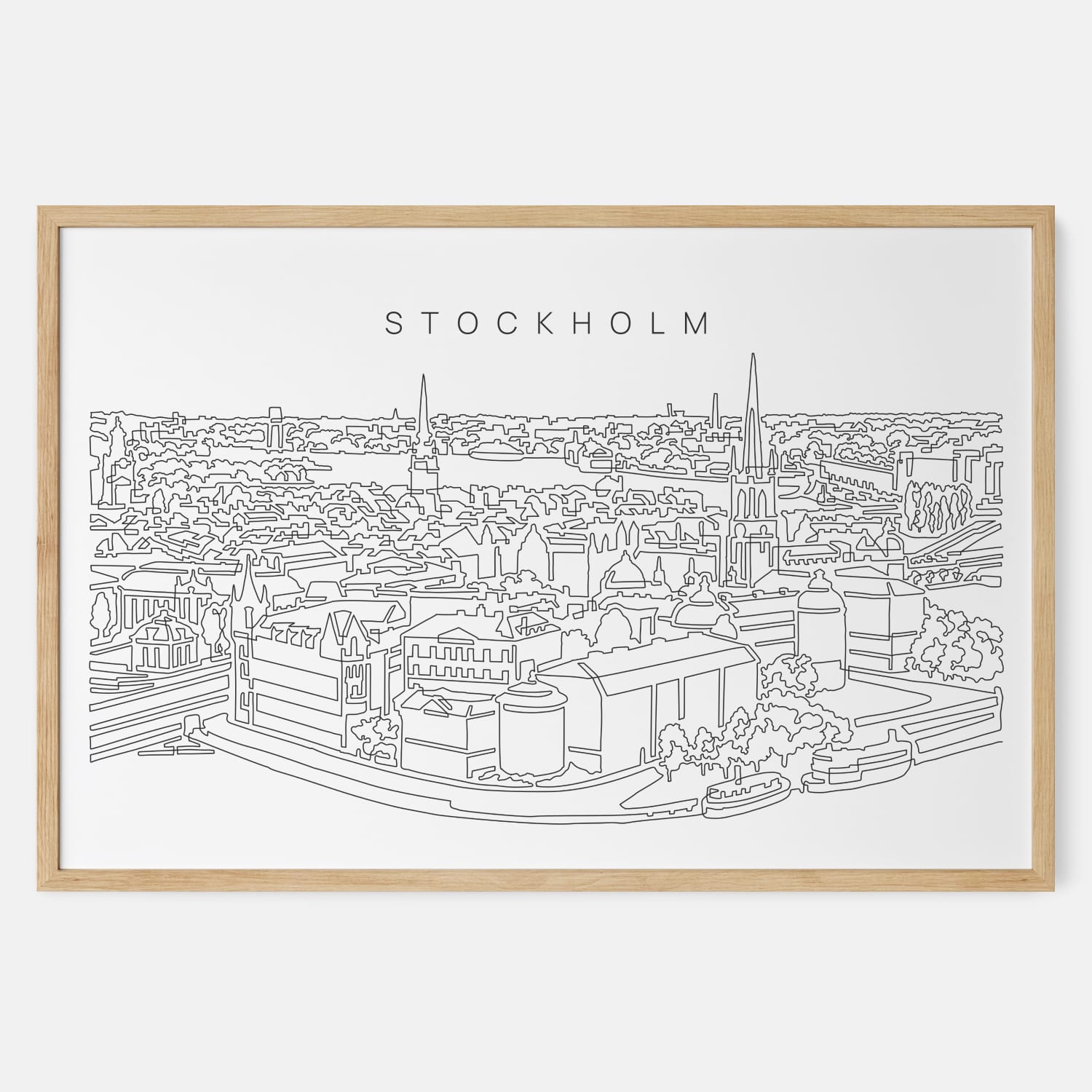 Stockholm Skyline Line Art Print