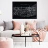 Framed Stockholm Wall Art for Living Room - Dark