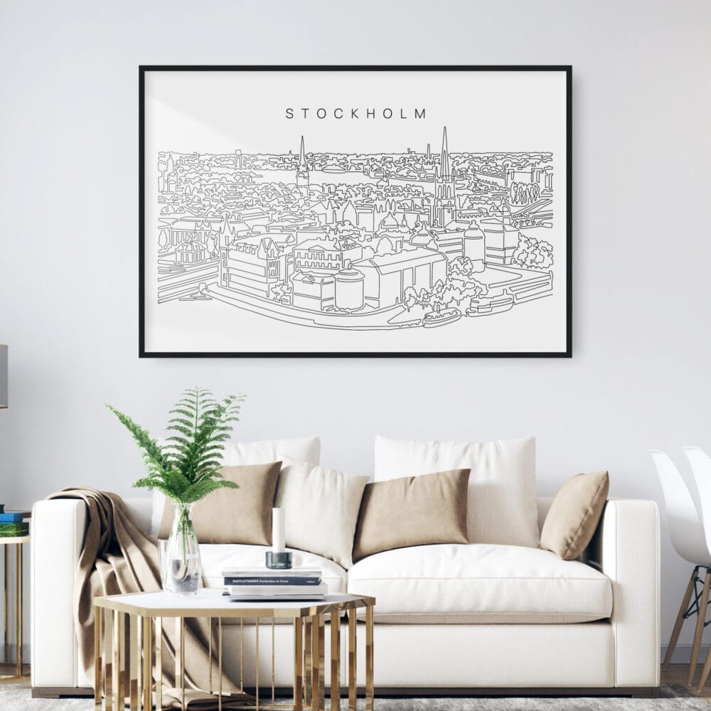Framed Stockholm Wall Art for Living Room - Light Framed Stockholm Wall Art for Living Room - Light