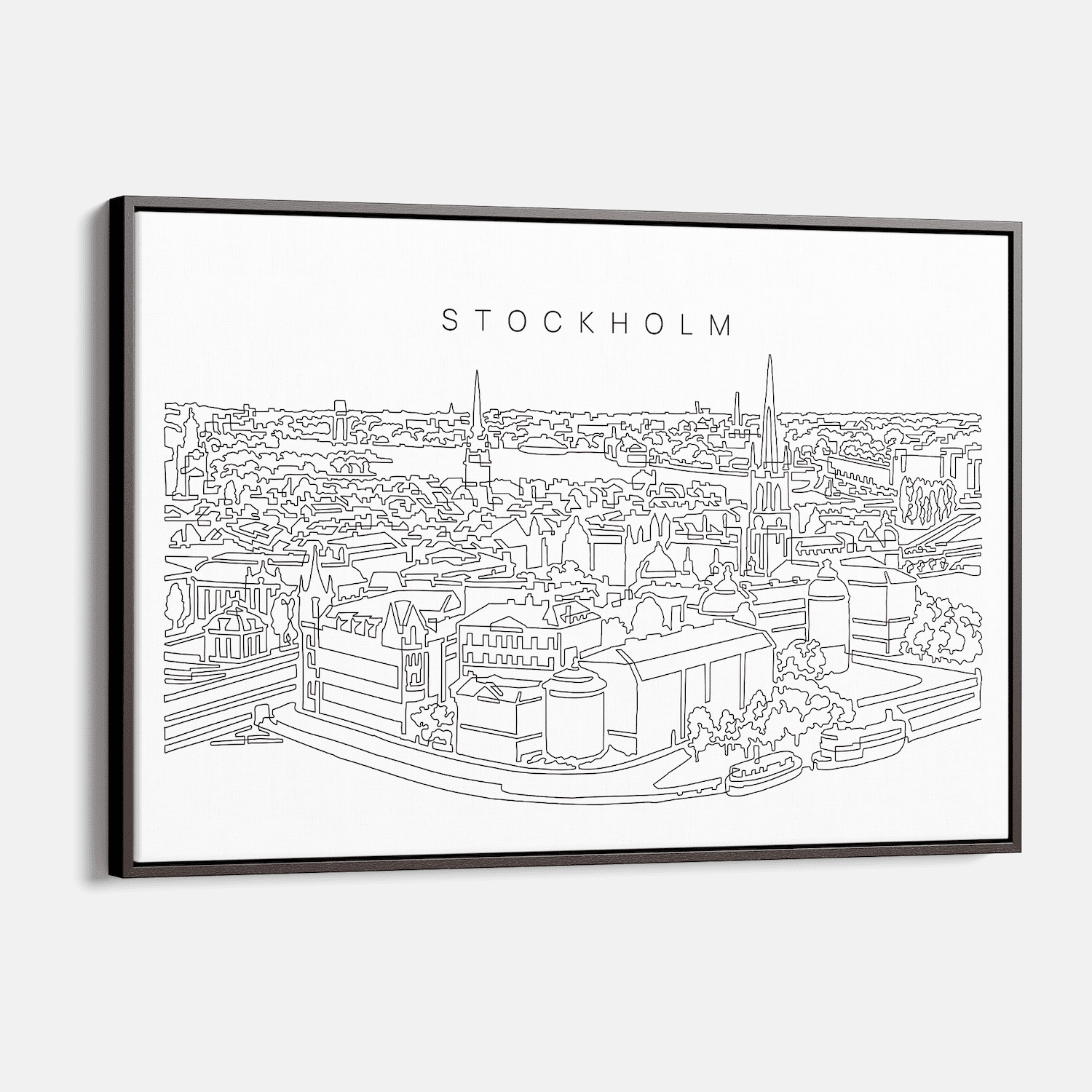 Stockholm Sweden City Line Art – Canvas Print