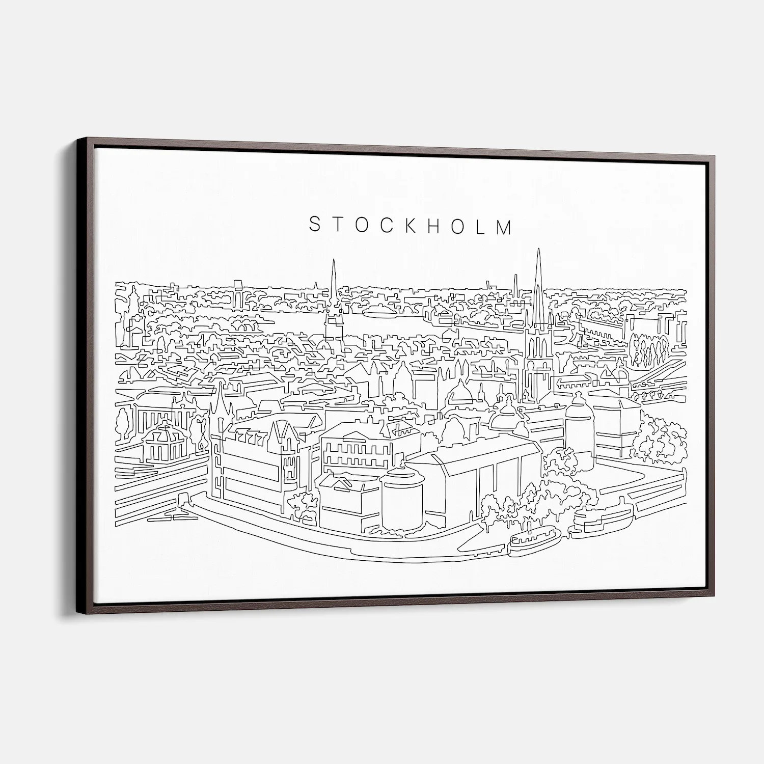 Stockholm Sweden City Line Art - Canvas Print