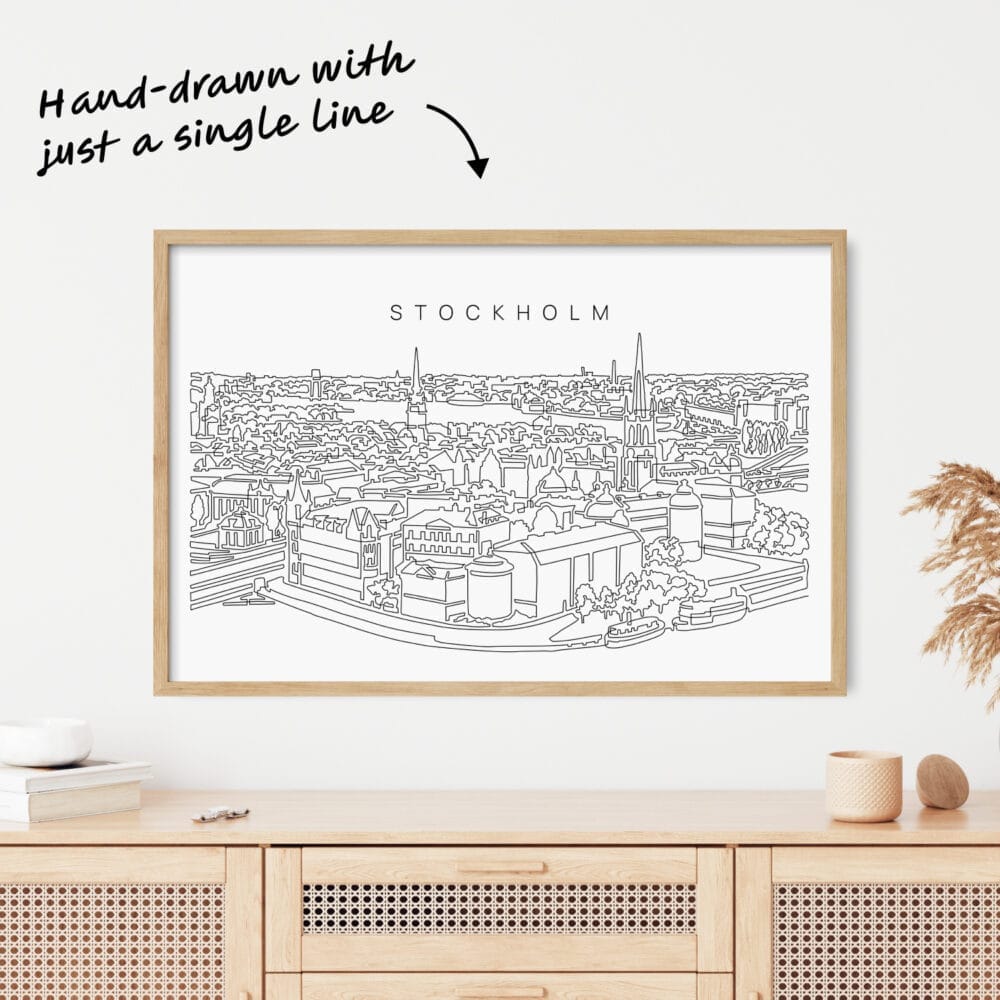 Stockholm Skyline one line drawing Stockholm Skyline one line drawing