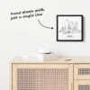Mini Boston Canvas Print - One Line Drawing