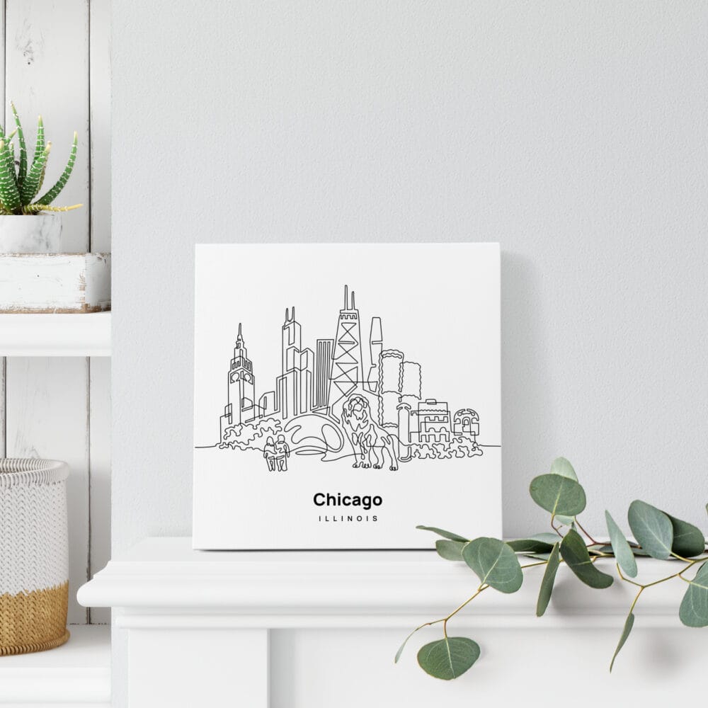 Mini Chicago Canvas Print - On Shelf Mini Chicago Canvas Print - On Shelf