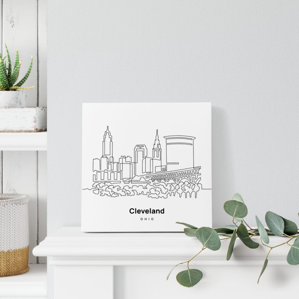 Mini Cleveland Canvas Print - On Shelf Mini Cleveland Canvas Print - On Shelf