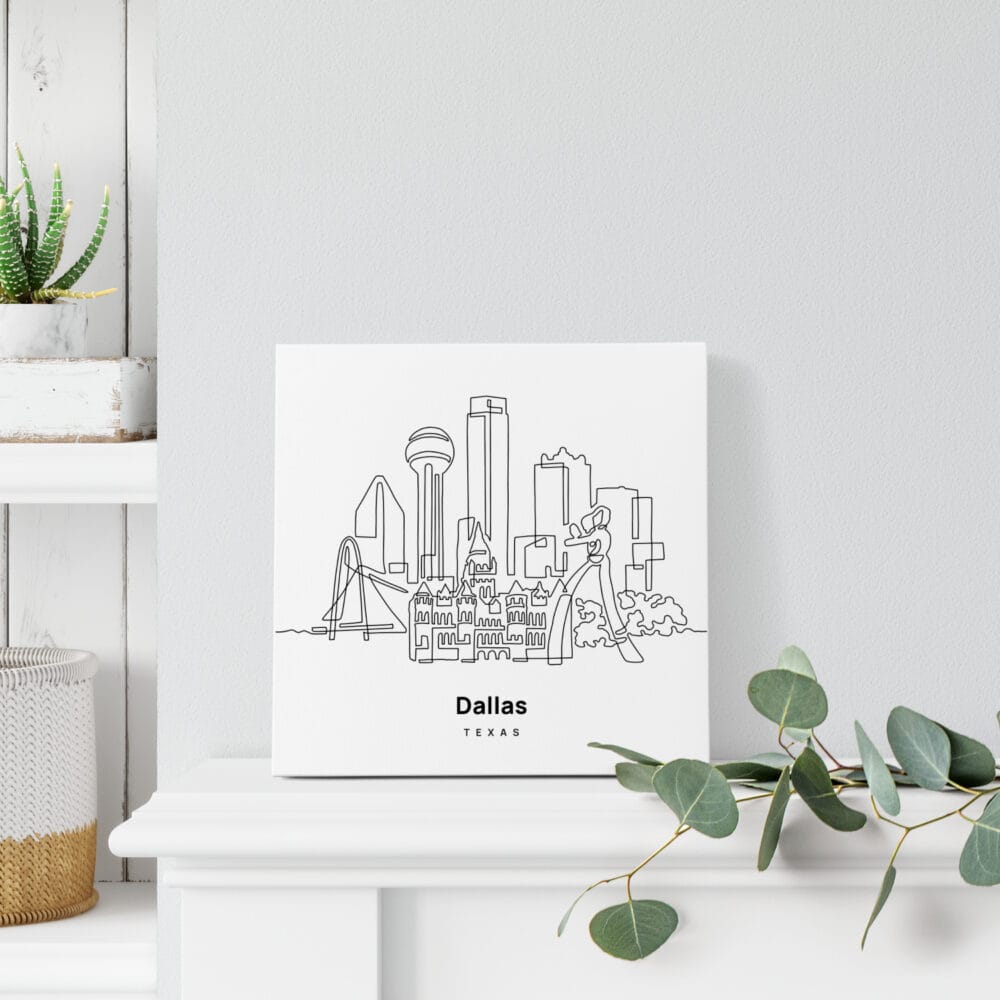Mini Dallas Canvas Print - On Shelf Mini Dallas Canvas Print - On Shelf
