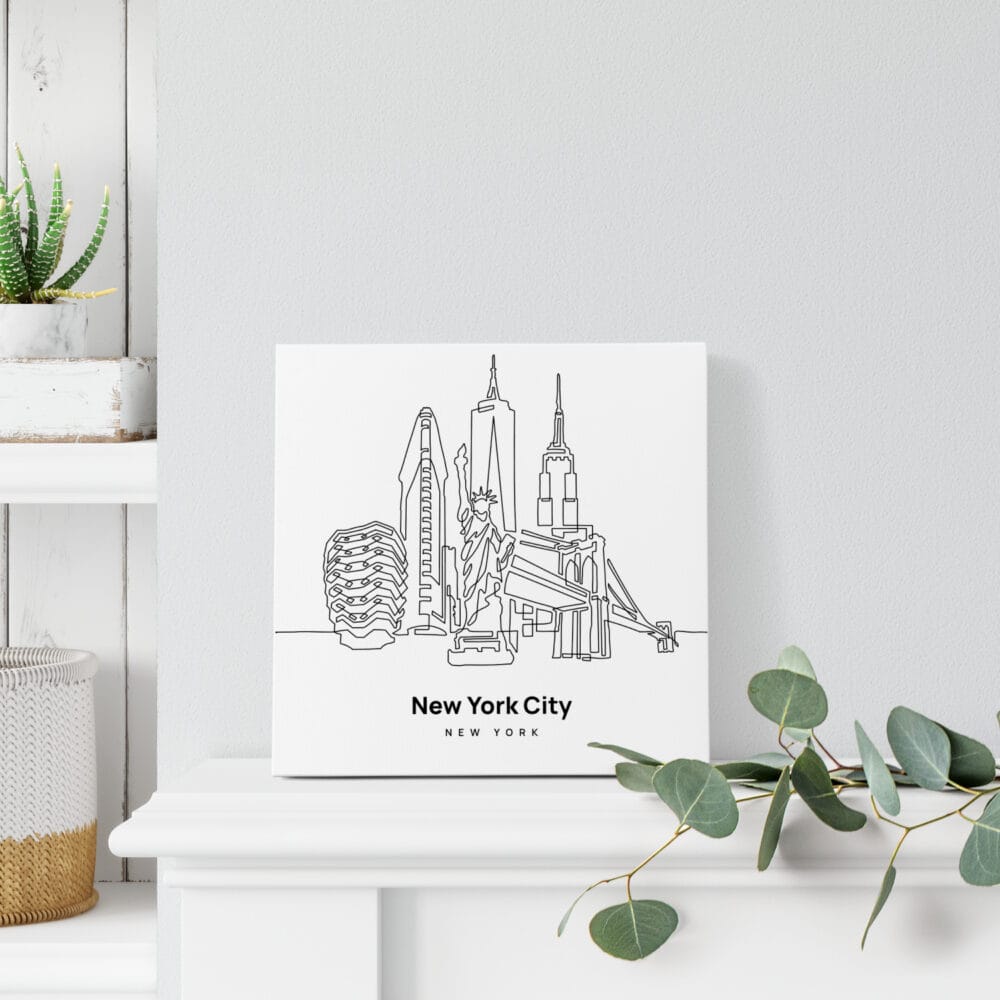 Mini New York Canvas Print - On Shelf Mini New York Canvas Print - On Shelf
