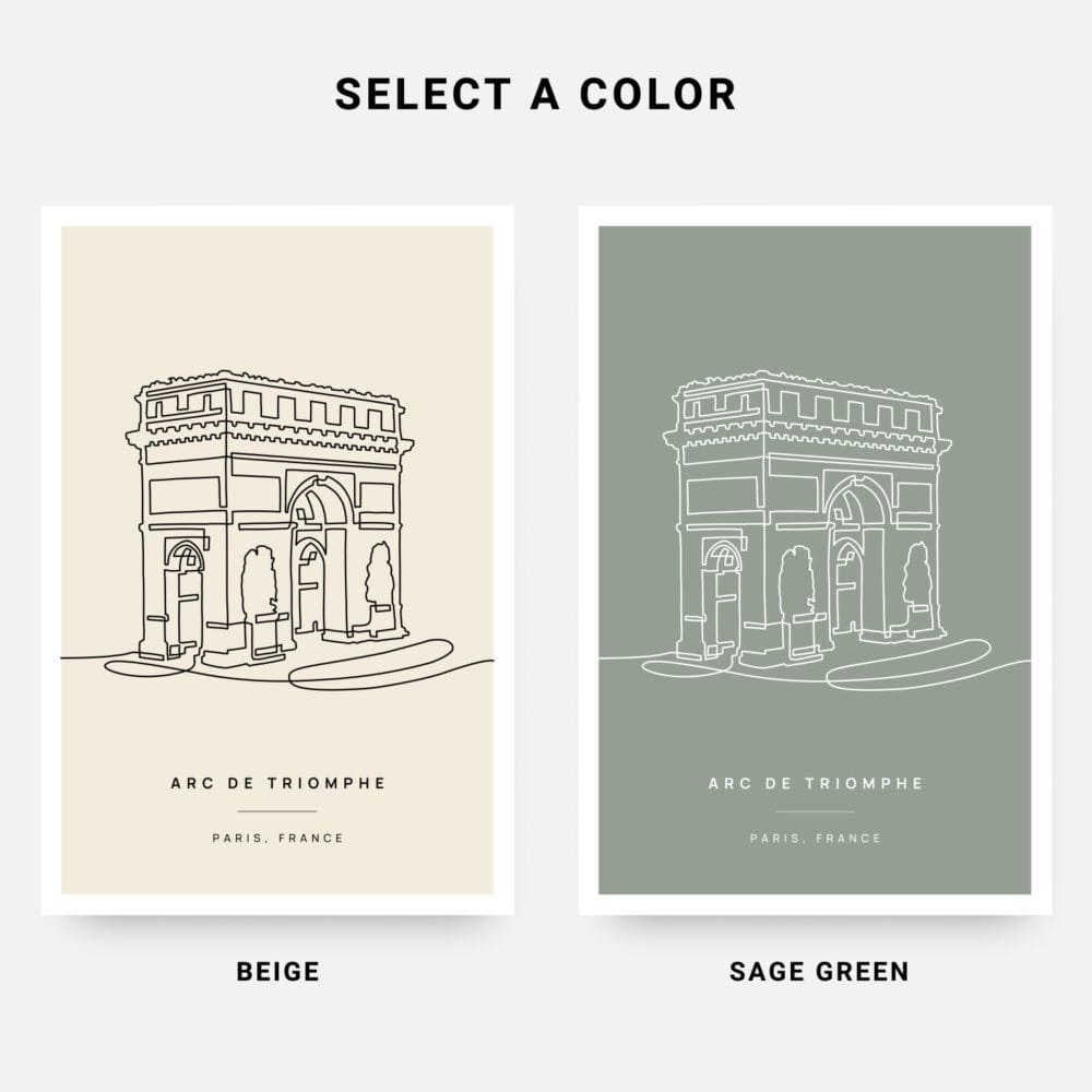 Arc De Triomphe Landmark Art Print - Colors Arc De Triomphe Landmark Art Print - Colors