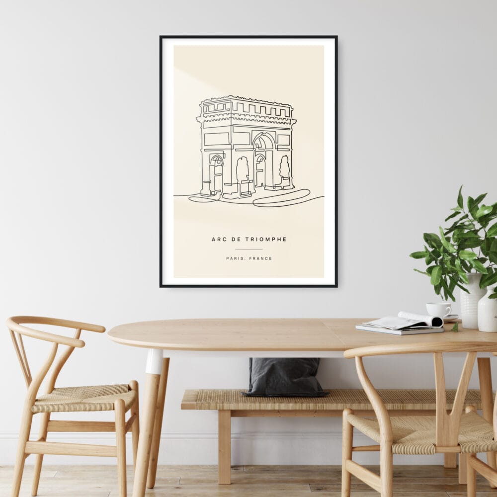 Arc De Triomphe Landmark Art Print - Kitchen Wall Art Arc De Triomphe Landmark Art Print - Kitchen Wall Art