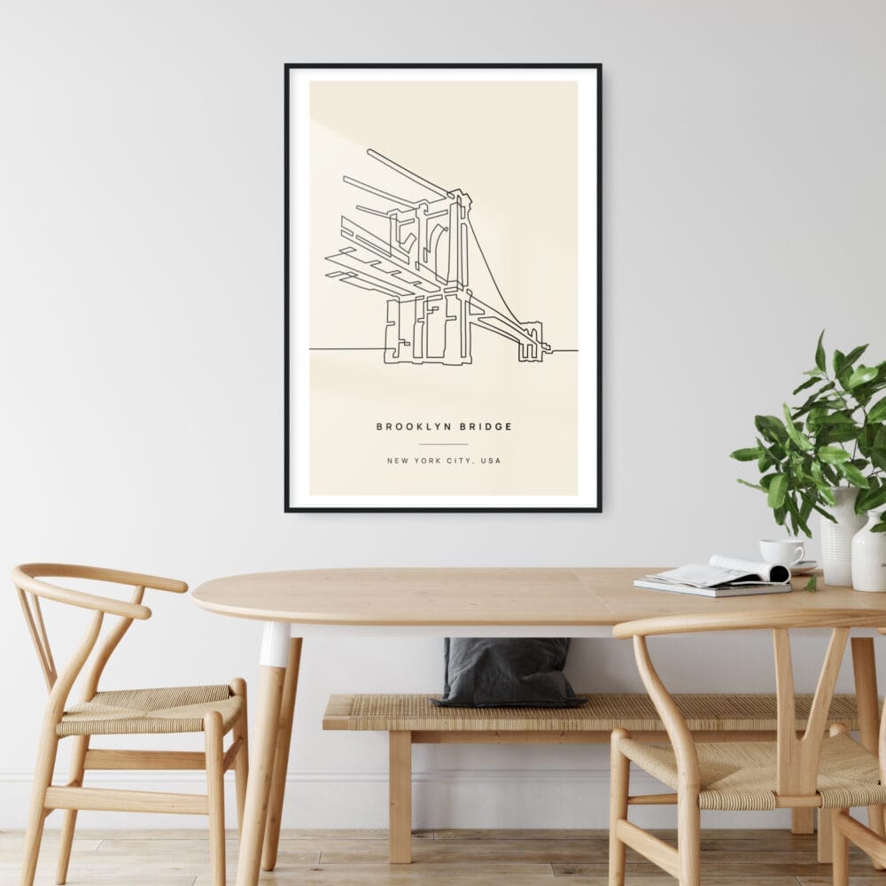 Brooklyn Bridge Landmark Art Print - Kitchen Wall Art Brooklyn Bridge Landmark Art Print - Kitchen Wall Art