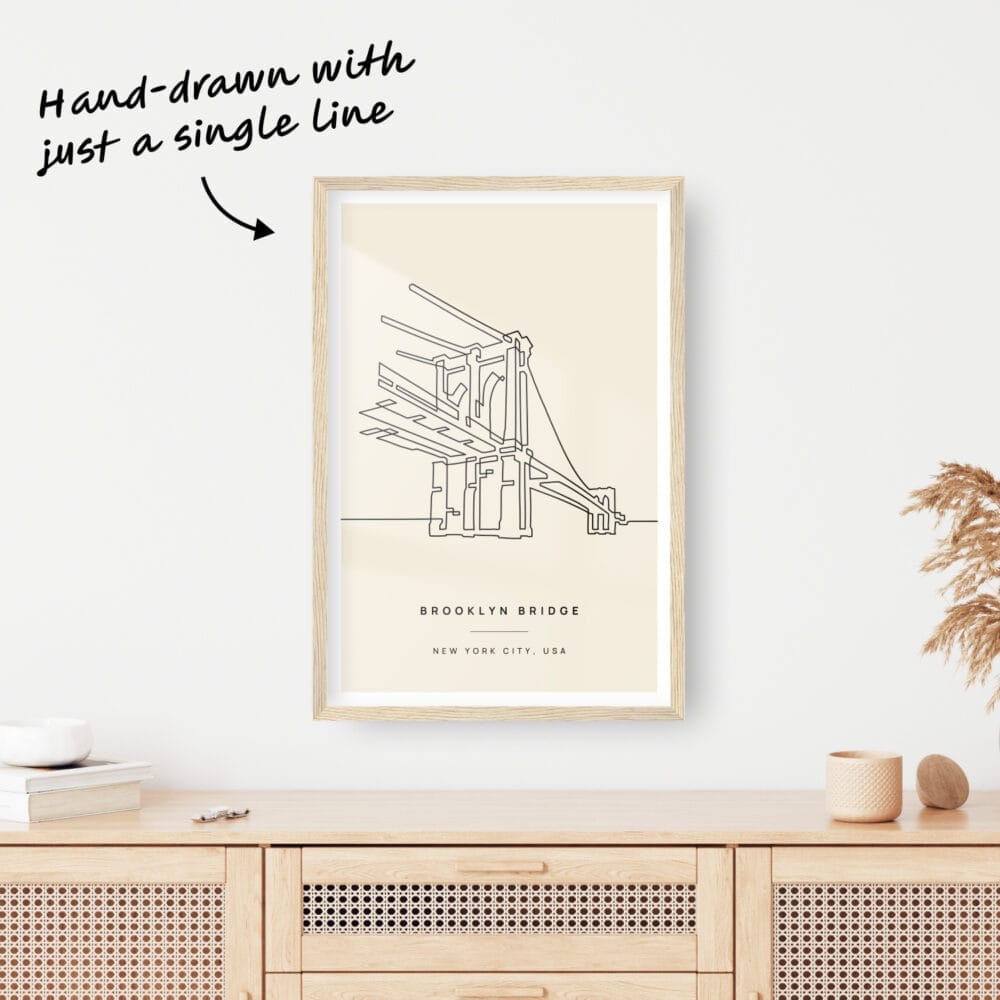 Brooklyn Bridge Landmark One Line Drawing Brooklyn Bridge Landmark One Line Drawing